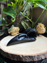 Load image into Gallery viewer, Black Obsidian Raven Skull