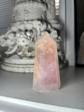 Load image into Gallery viewer, Angel Aura Rose Quartz Tower