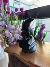 Load image into Gallery viewer, Black Obsidian Raven Skull sculpture
