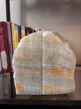 Load image into Gallery viewer, Yellow Banded Onyx Book Ends
