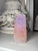 Load image into Gallery viewer, Angel Aura Rose Quartz Tower
