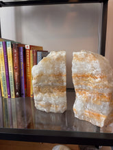 Load image into Gallery viewer, Yellow Banded Onyx Book Ends
