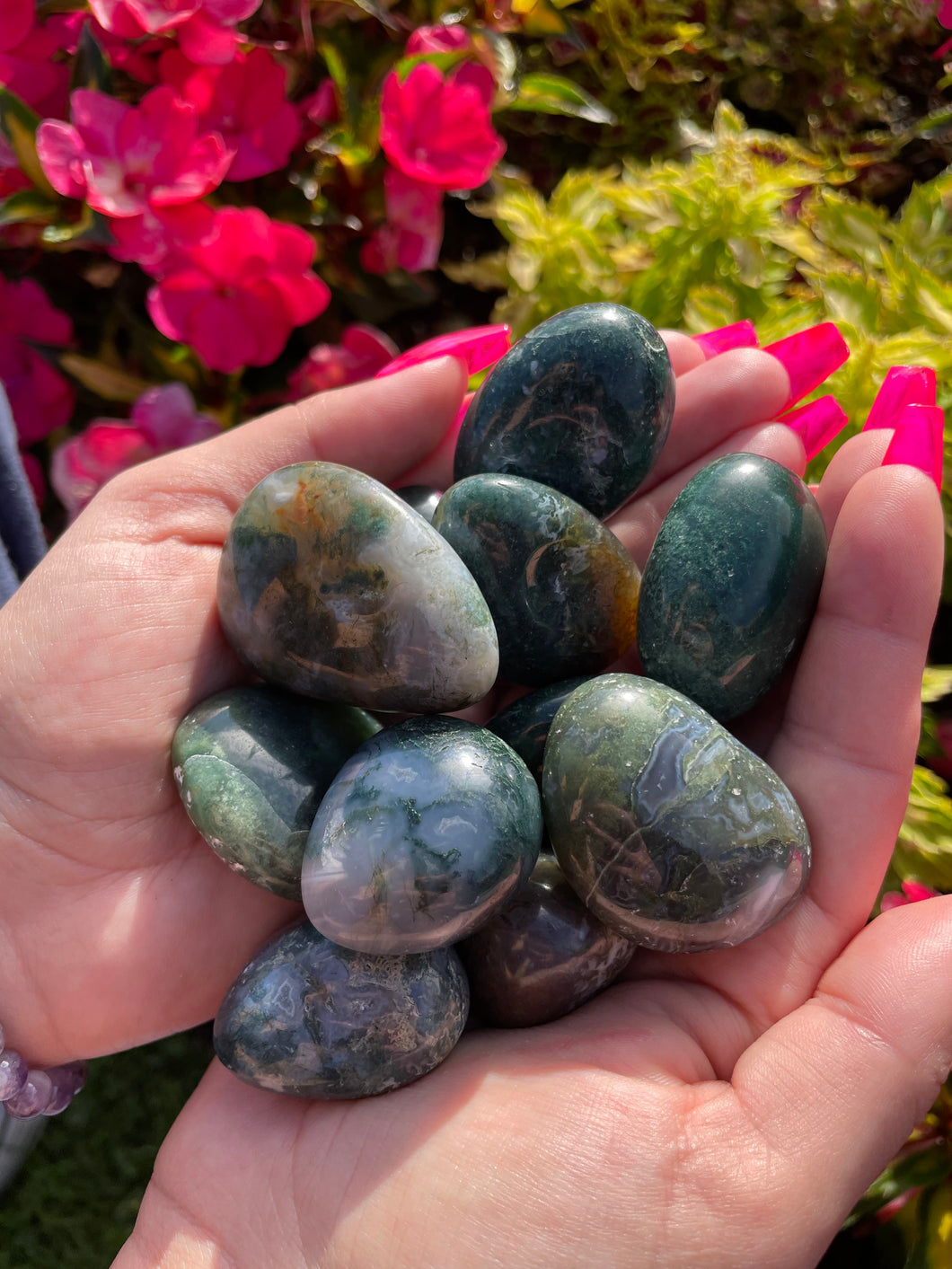 Moss Agate Tumbles