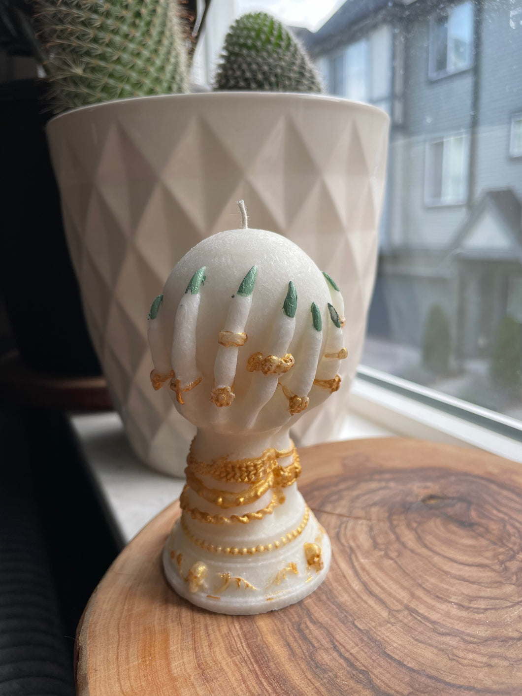 White Crystal Ball Candle